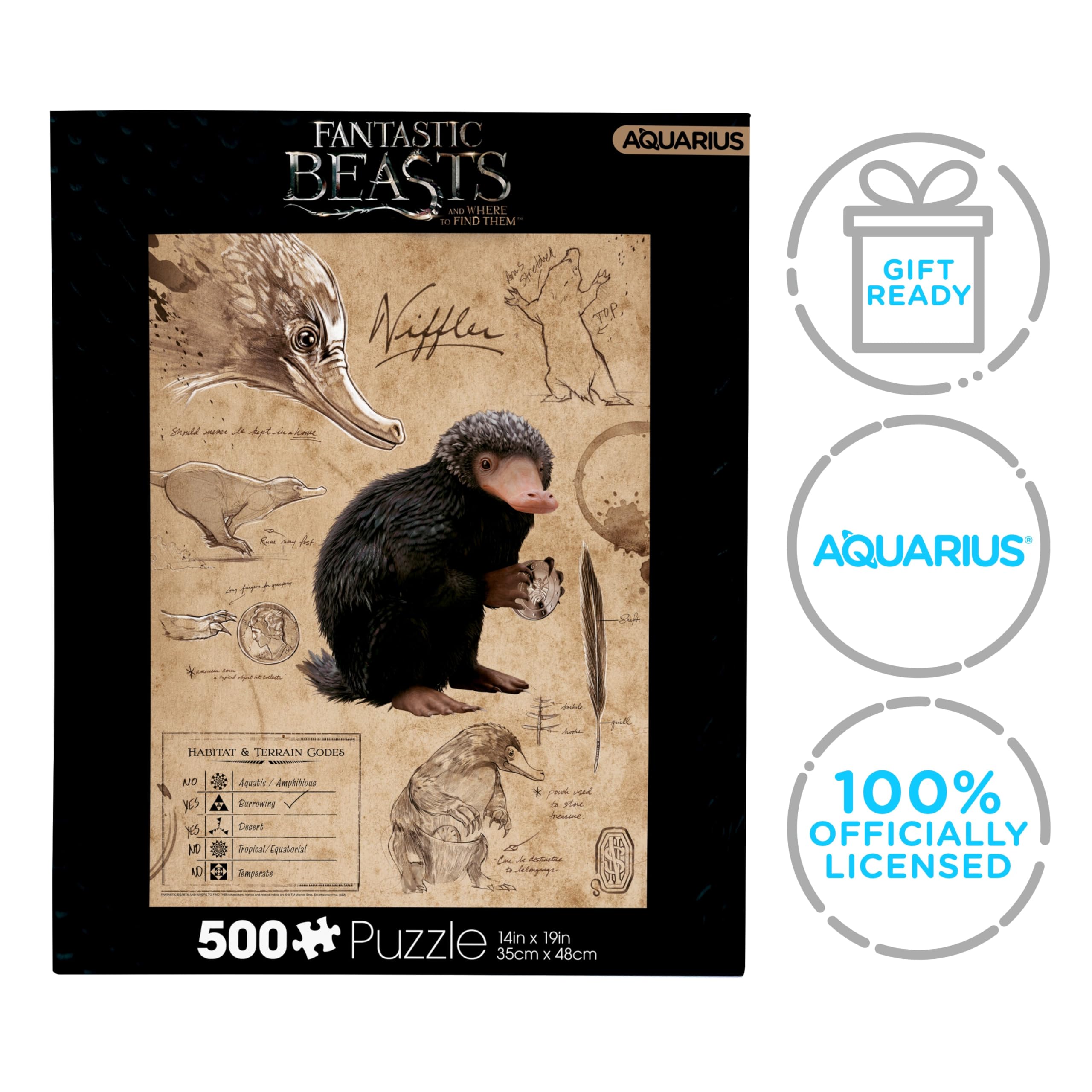 Aquarius Fantastic Beasts Niffler (500 Piece Jigsaw Puzzle) - Glare Free - Precision Fit - Officially Licensed Fantastic Beasts Merchandise & Collectibles - 14x19 Inches - Image 7