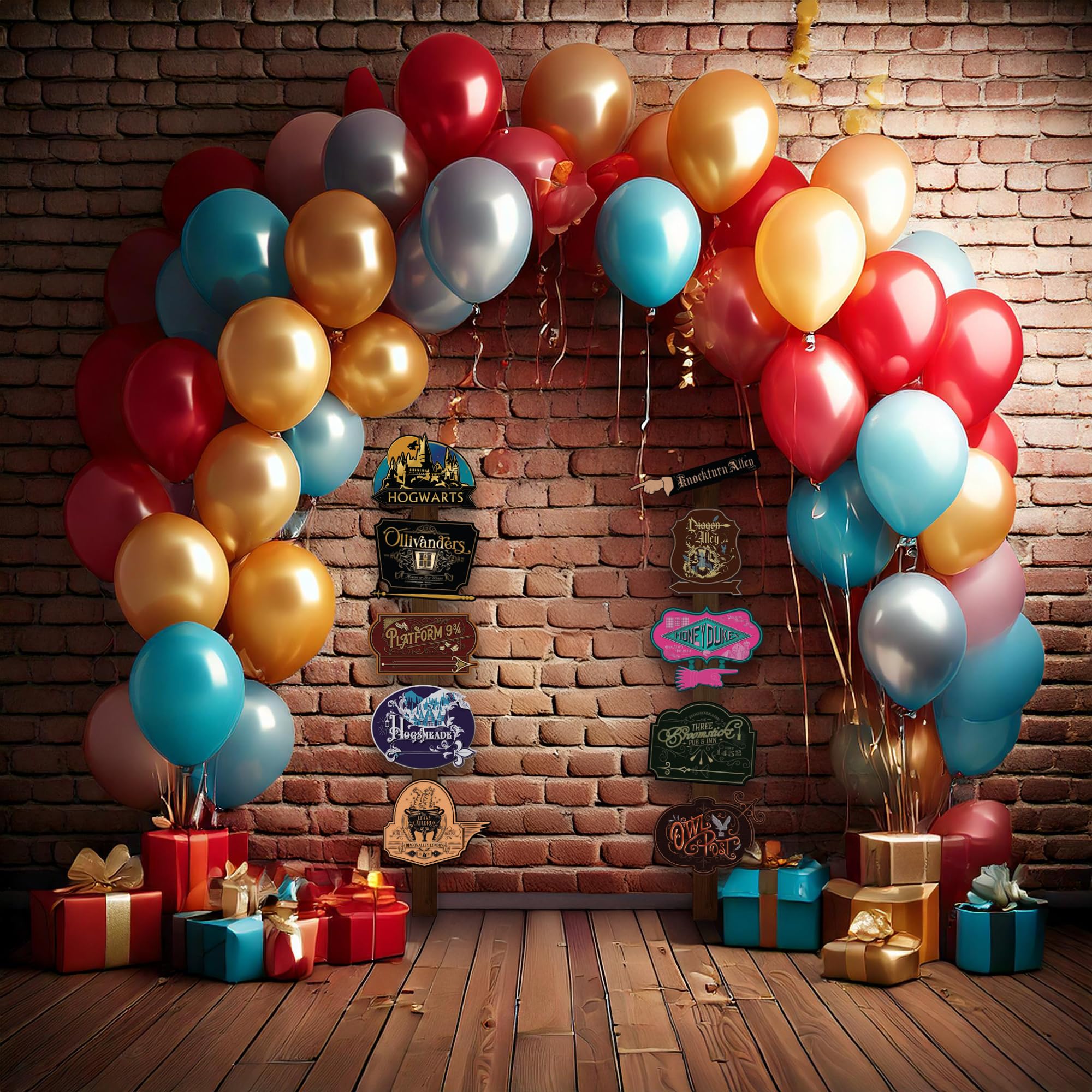 Conquest Journals Harry Potter Wizarding World Directional Sign Set, Officially Licensed, 12 Pieces, 10 6'' x 9'' Location Signs & 2 48'' Posts, Cardstock, Party Decorations or Home Decor - Image 6