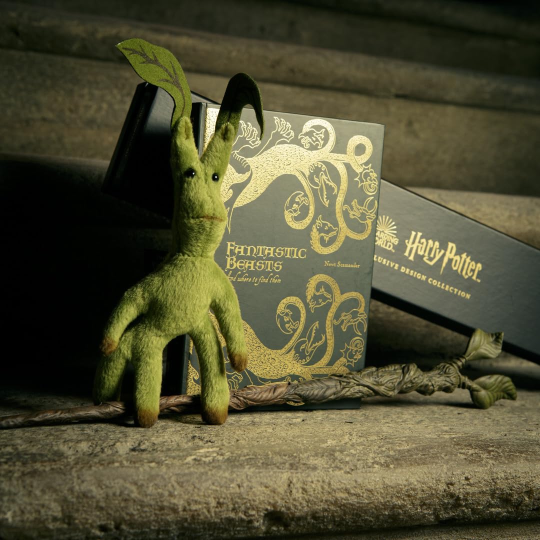 Fantastic Beasts Pickett Soft Toy - Pocket-Sized Plush Toy Magical Creature - Newt Scamander’s Bowtruckle Companion - Light Green with Leaf Antennae - Gift for Fans & Collectors - Image 5