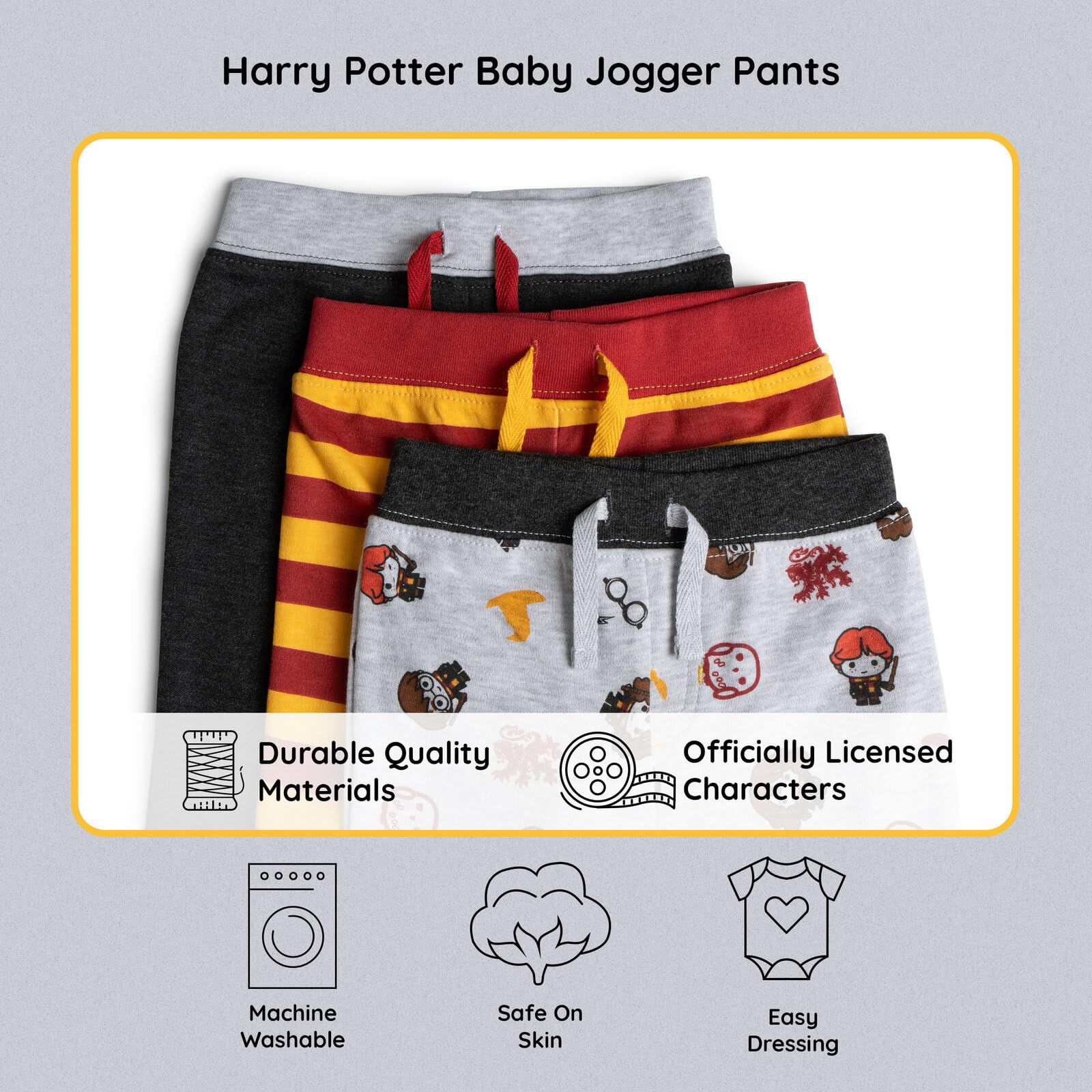 Harry Potter Baby 3 Pack Jogger Pants Newborn to Infant - Image 3