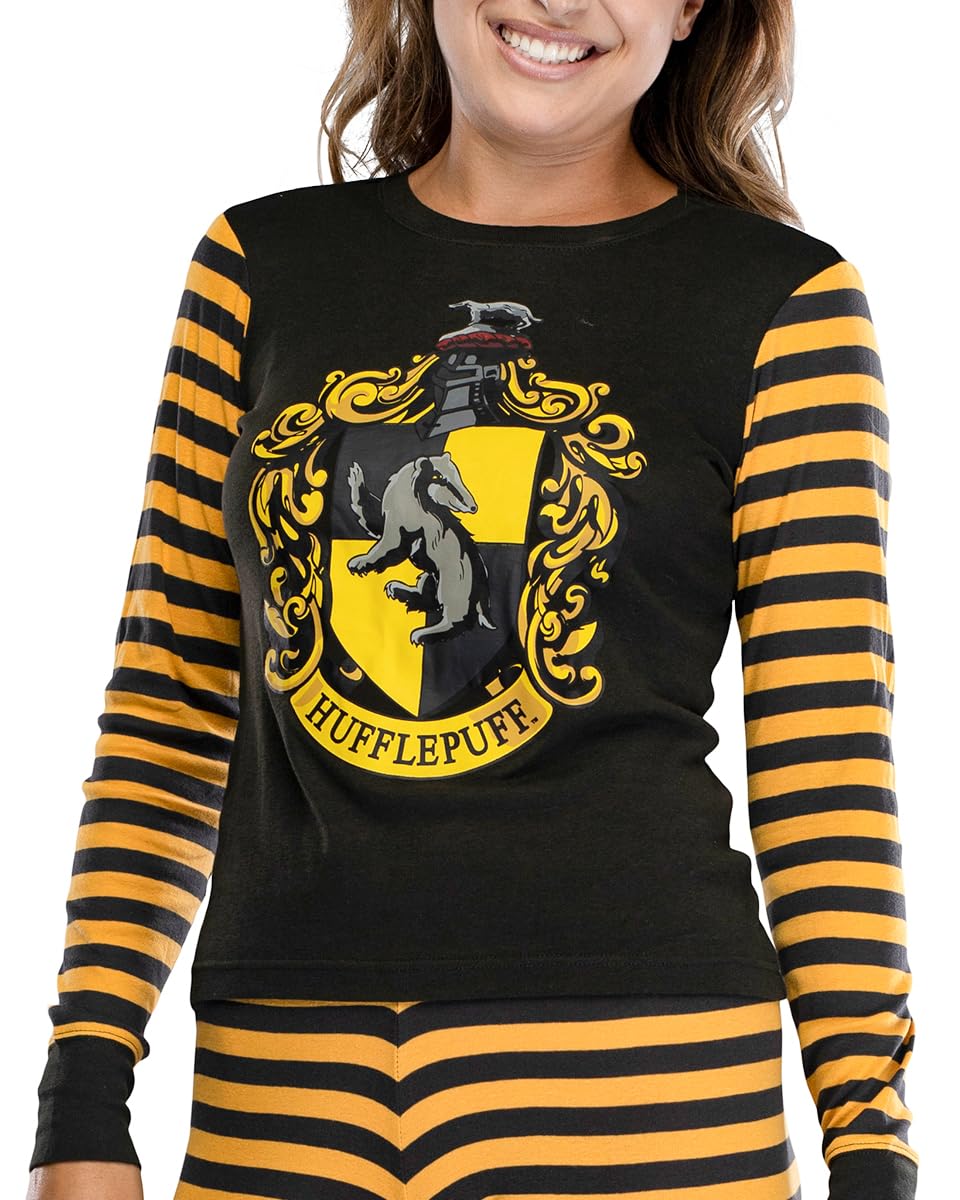 Harry Potter Hogwart's House Crest Tight Fit Adult Cotton Women's Pajama Set - Image 3