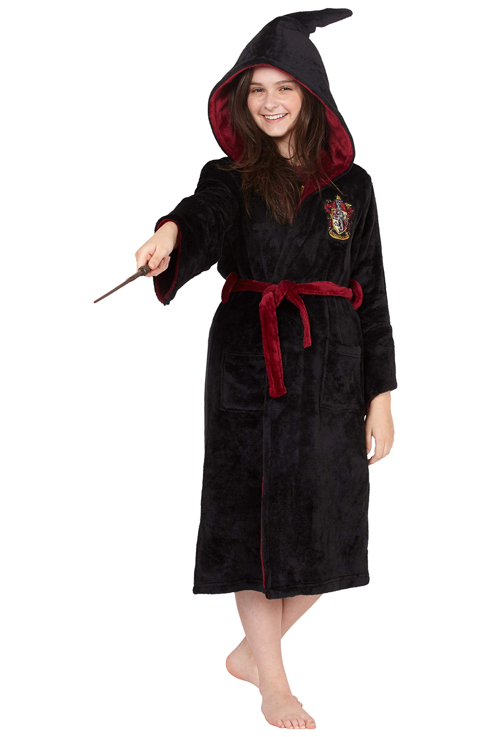 Harry Potter Hogwarts Houses Girl's Fleece Robe Pajama Lounge - Gryffindor Hufflepuff Slytherin Ravenclaw - Image 3