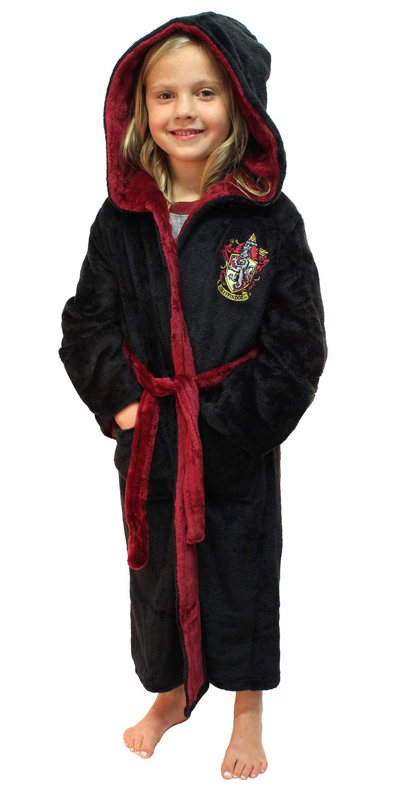 Harry Potter Hogwarts Houses Girl's Fleece Robe Pajama Lounge - Gryffindor Hufflepuff Slytherin Ravenclaw - Image 6