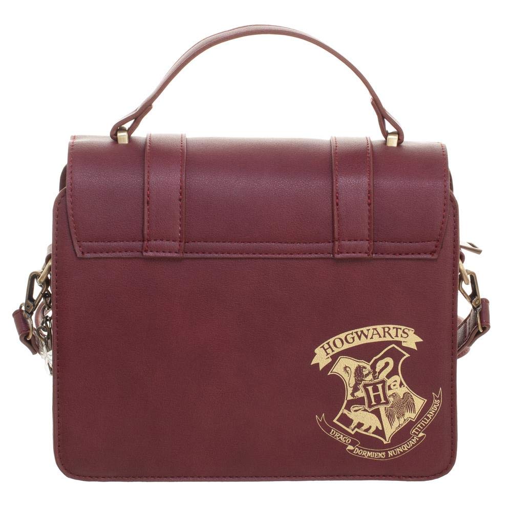 Harry Potter Hogwarts Satchel Handbag with Charms, Maroon, One Size - Image 3