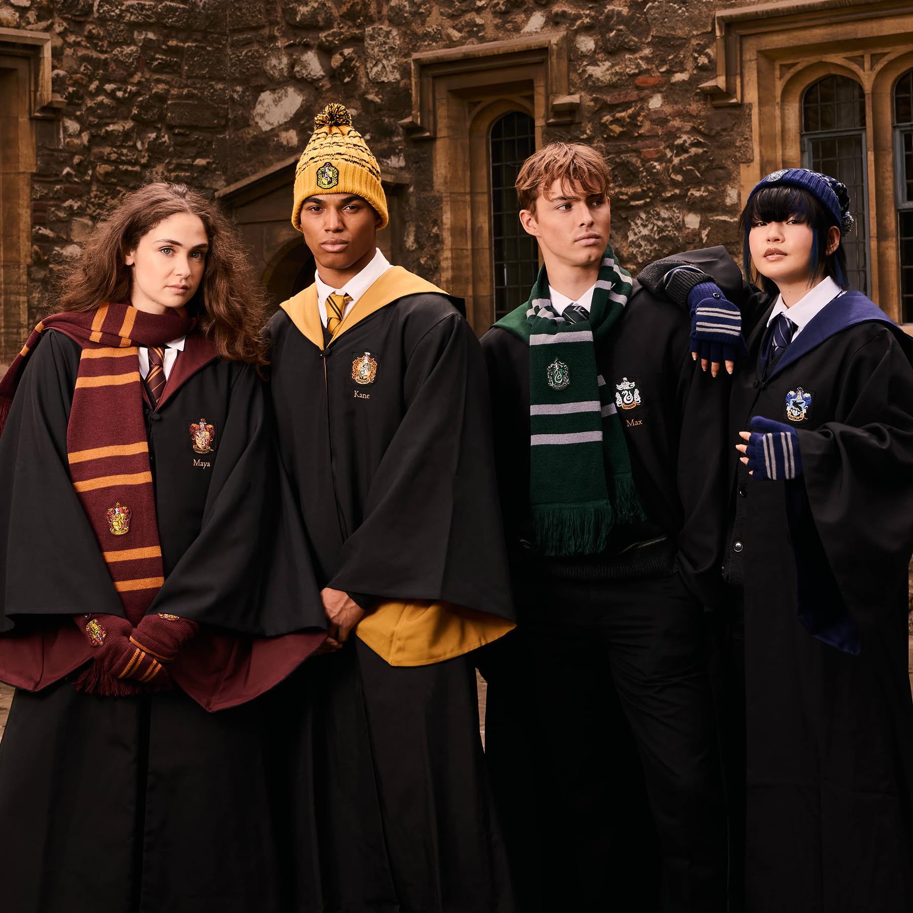 Harry Potter Knitted Fingerless Gloves with Convertible Mitten Cover - House Crest - Warm Winter Accessory - Image 4