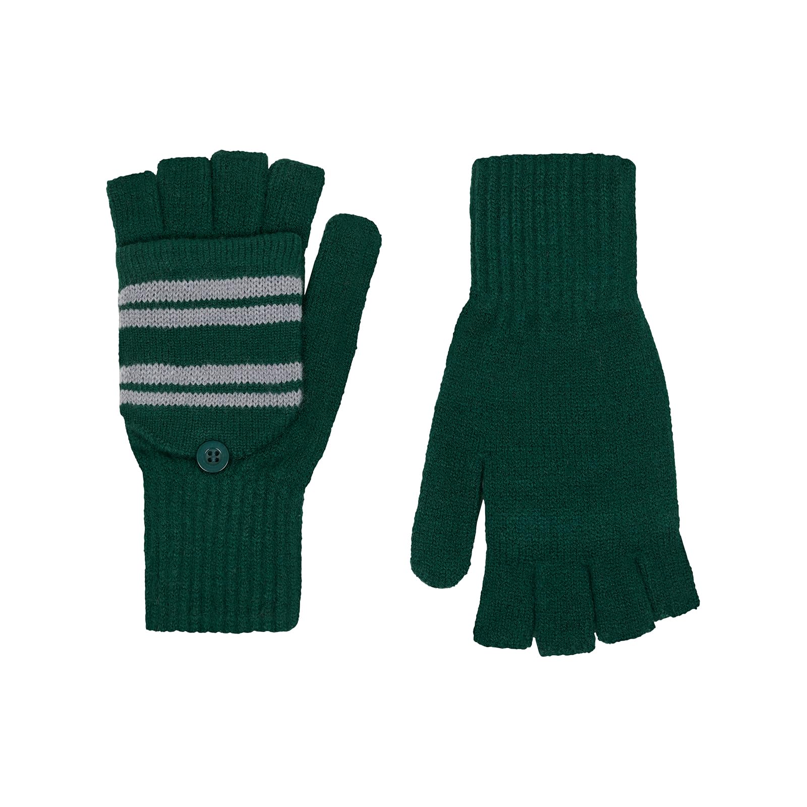 Harry Potter Knitted Fingerless Gloves with Convertible Mitten Cover - House Crest - Warm Winter Accessory - Image 3