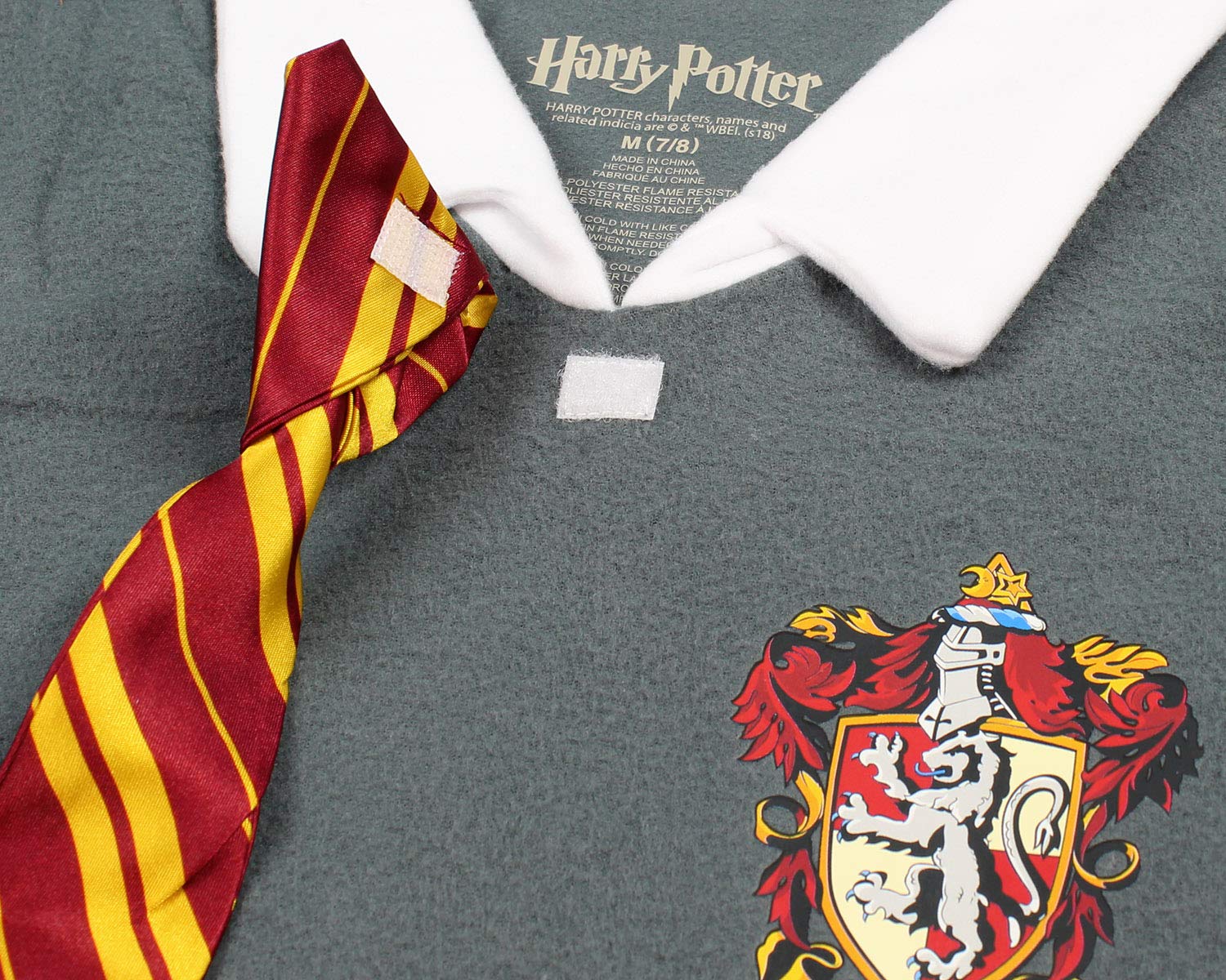 Harry Potter Pajama Girls Hermione Gryffindor With Tie Fleece Nightgown - Image 3