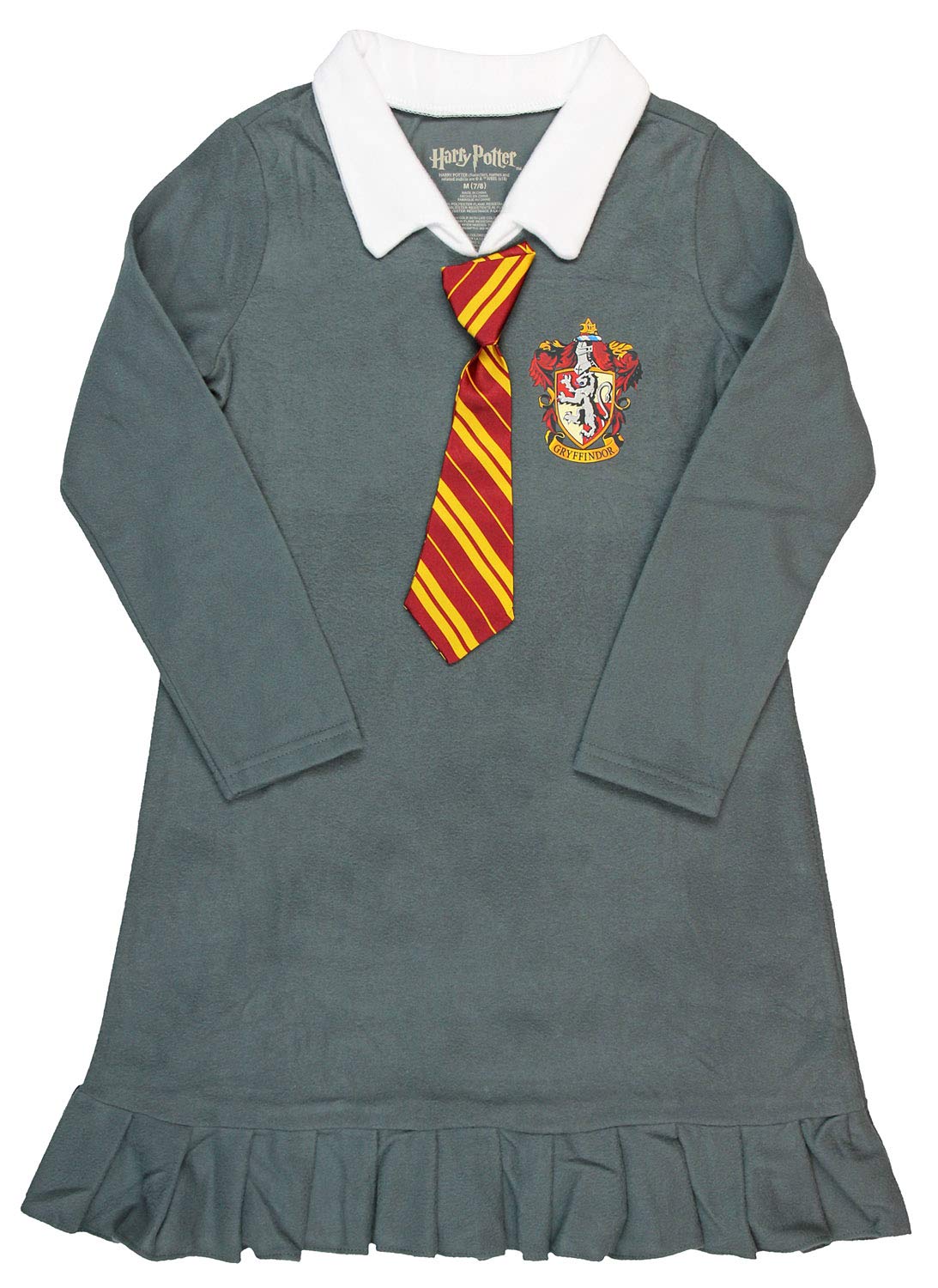 Harry Potter Pajama Girls Hermione Gryffindor With Tie Fleece Nightgown - Image 4