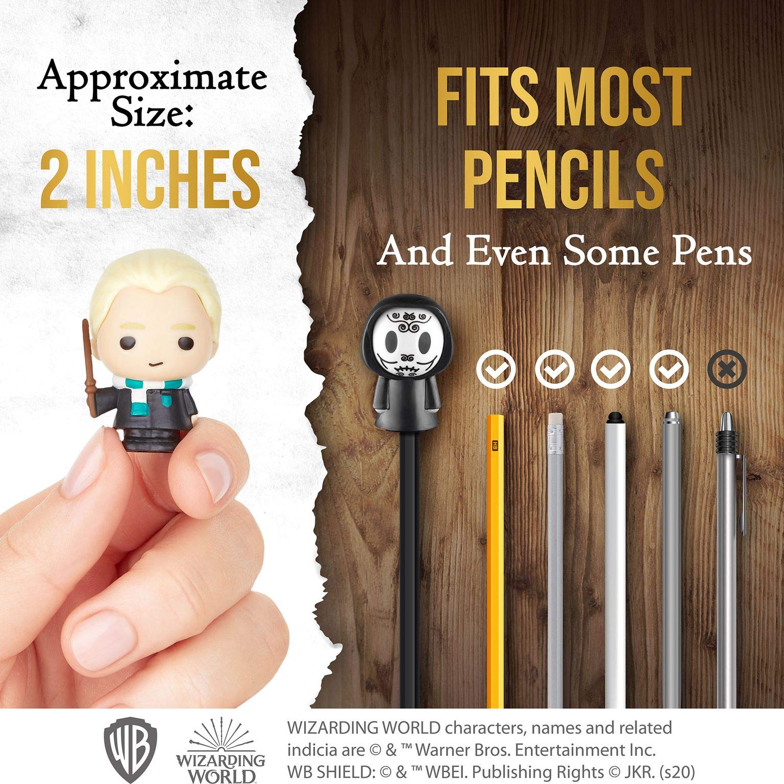 Harry Potter Pencil Toppers, Gifts, Toys, Collectibles – Set of 5 Harry Potter Figures for Writing, Party Decor – Death Eater, Voldemort, Lucius Malfoy, Draco Malfoy, & More by PMI, 2.4 in., Soft PVC - Image 7