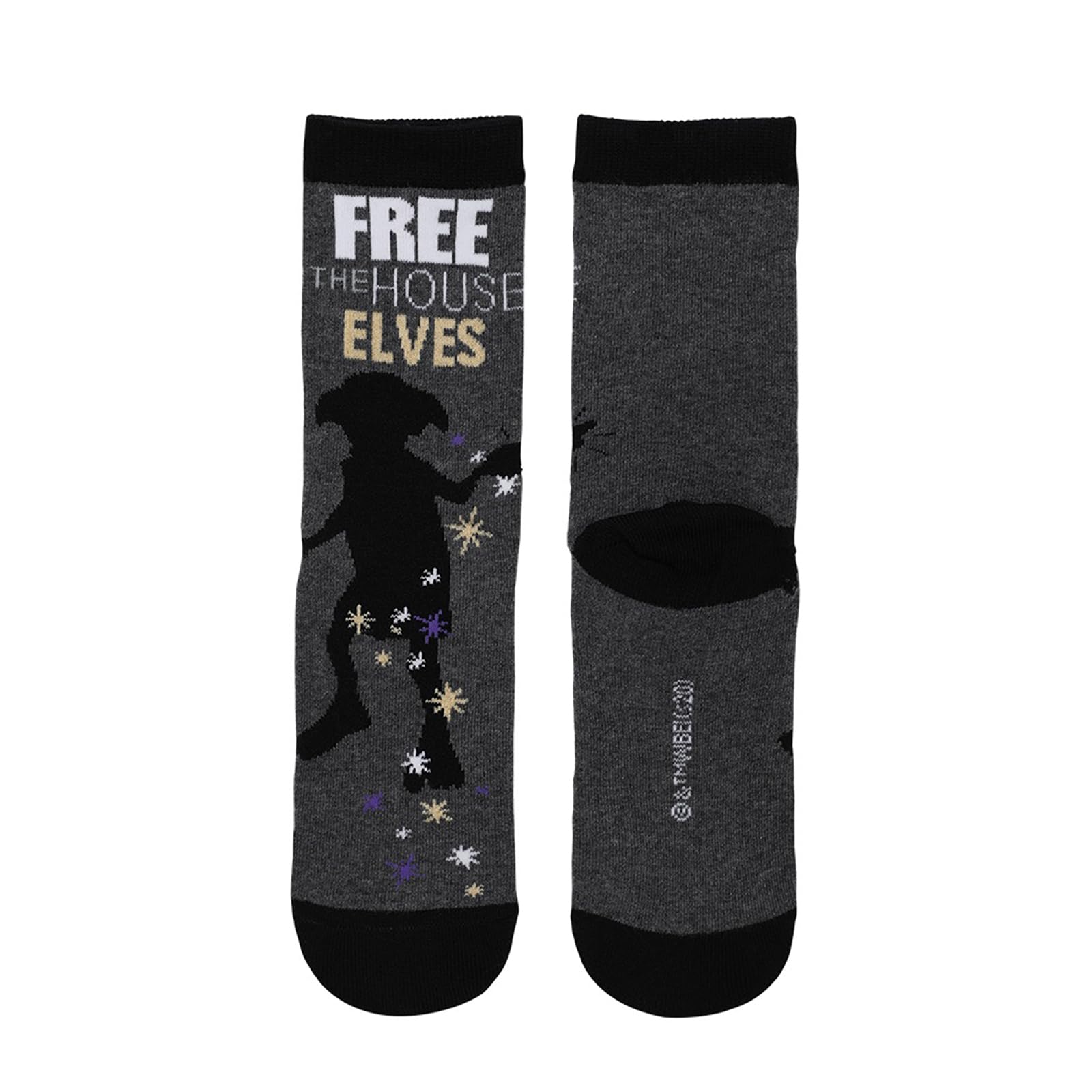 Harry Potter Themed Socks - 3-Pack Dobby Designs, White/Grey/Purple - Casual Crew Socks - Image 3