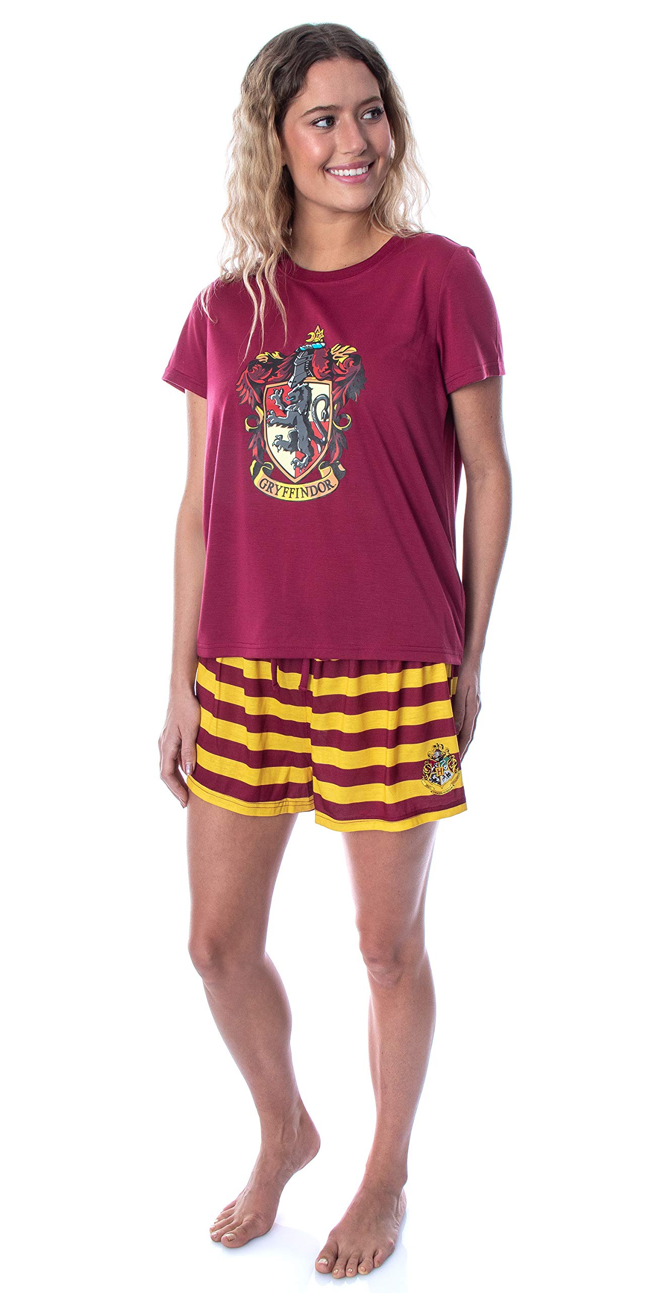 Harry Potter Women's Hogwarts Castle Shirt and Shorts Lounge Sleepwear Pajama Set - All 4 Houses Available - Image 3