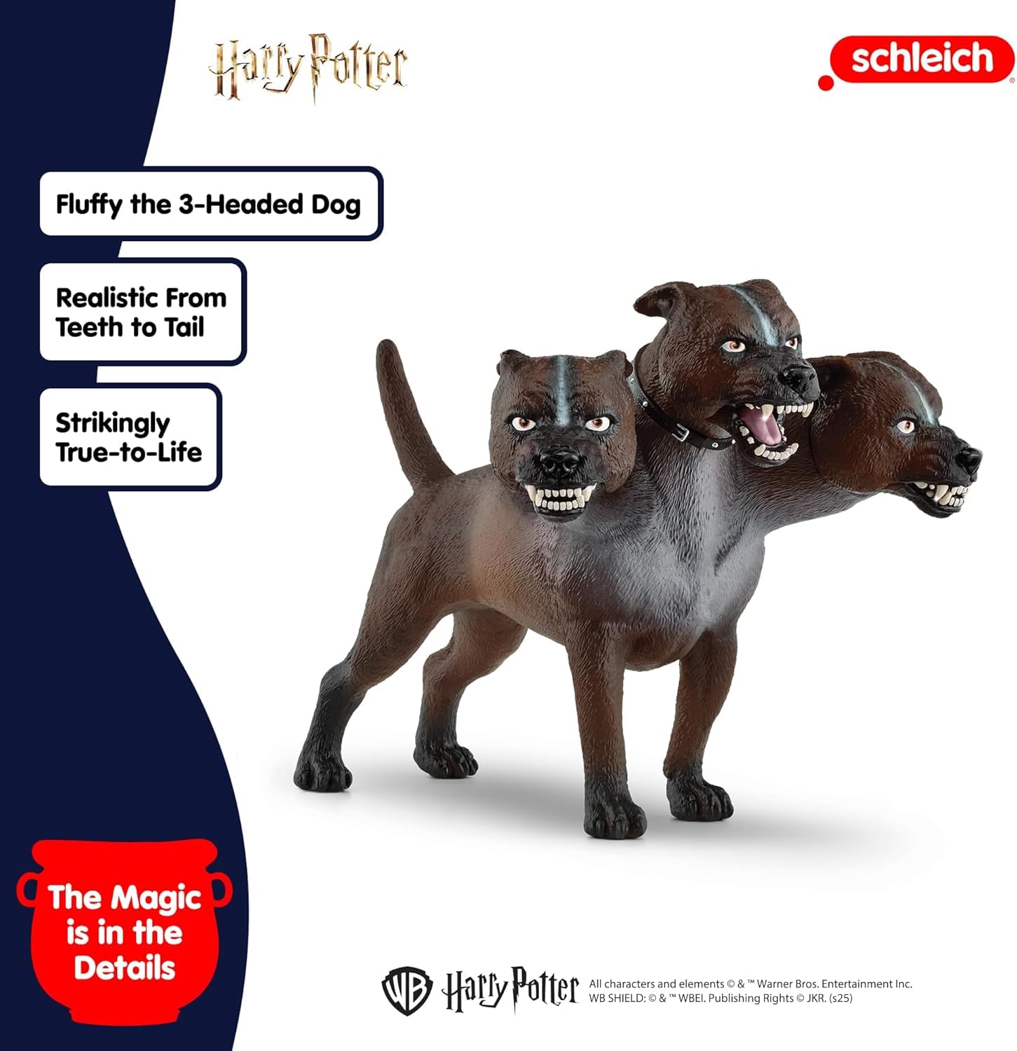 Schleich Harry Potter - 7" Fluffy Figurine - Cerberus the Three-Headed Dog from Harry Potter - Wizarding World Collectible Figures for Kids and Adults - Toys for Ages 6+ | 13990 - Image 3