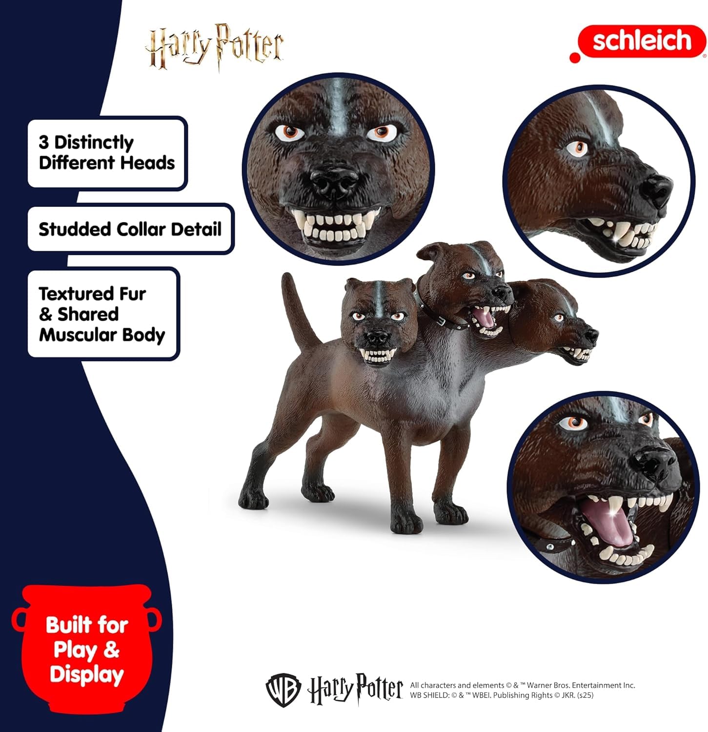 Schleich Harry Potter - 7" Fluffy Figurine - Cerberus the Three-Headed Dog from Harry Potter - Wizarding World Collectible Figures for Kids and Adults - Toys for Ages 6+ | 13990 - Image 4