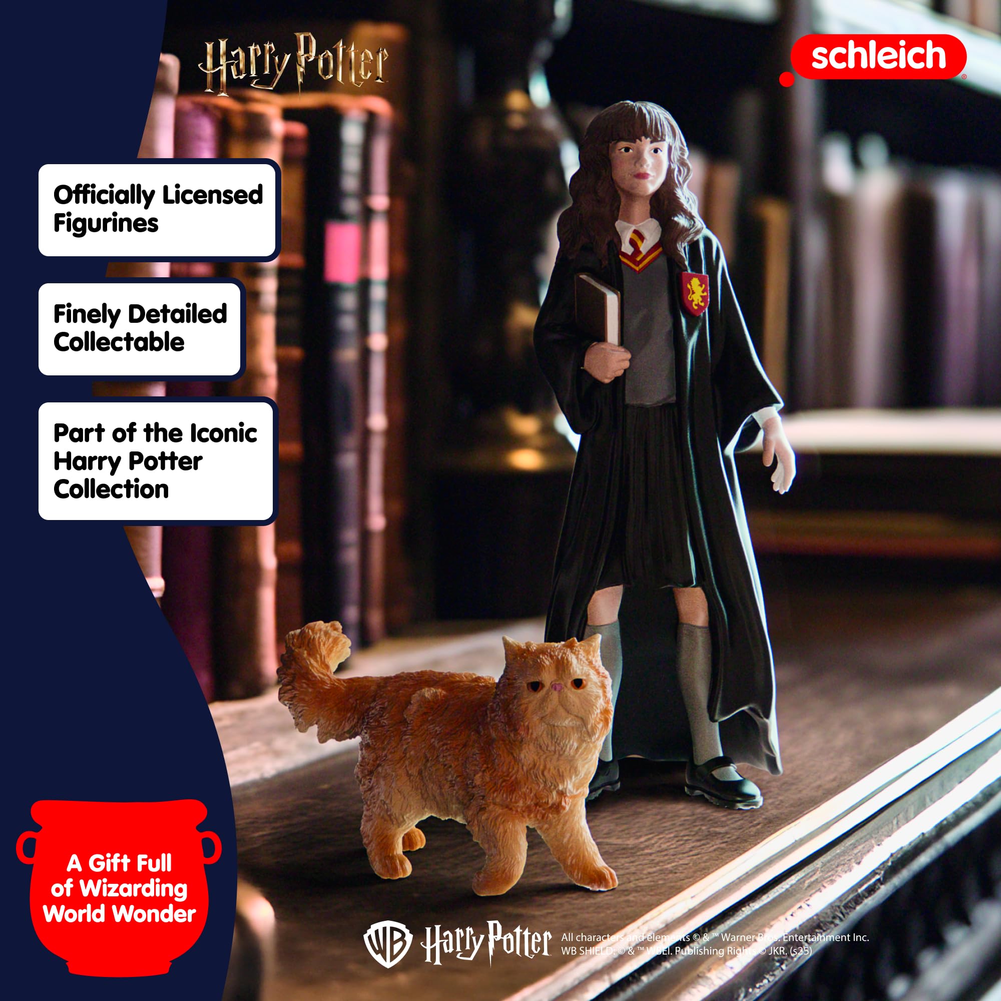 Schleich Harry Potter - Hermonie and Crookshanks Cat Figurines - 2 PC Harry Potter Set - Wizarding World Collectible Figures for Kids and Adults - Toys for Ages 6+ | 42635 - Image 7