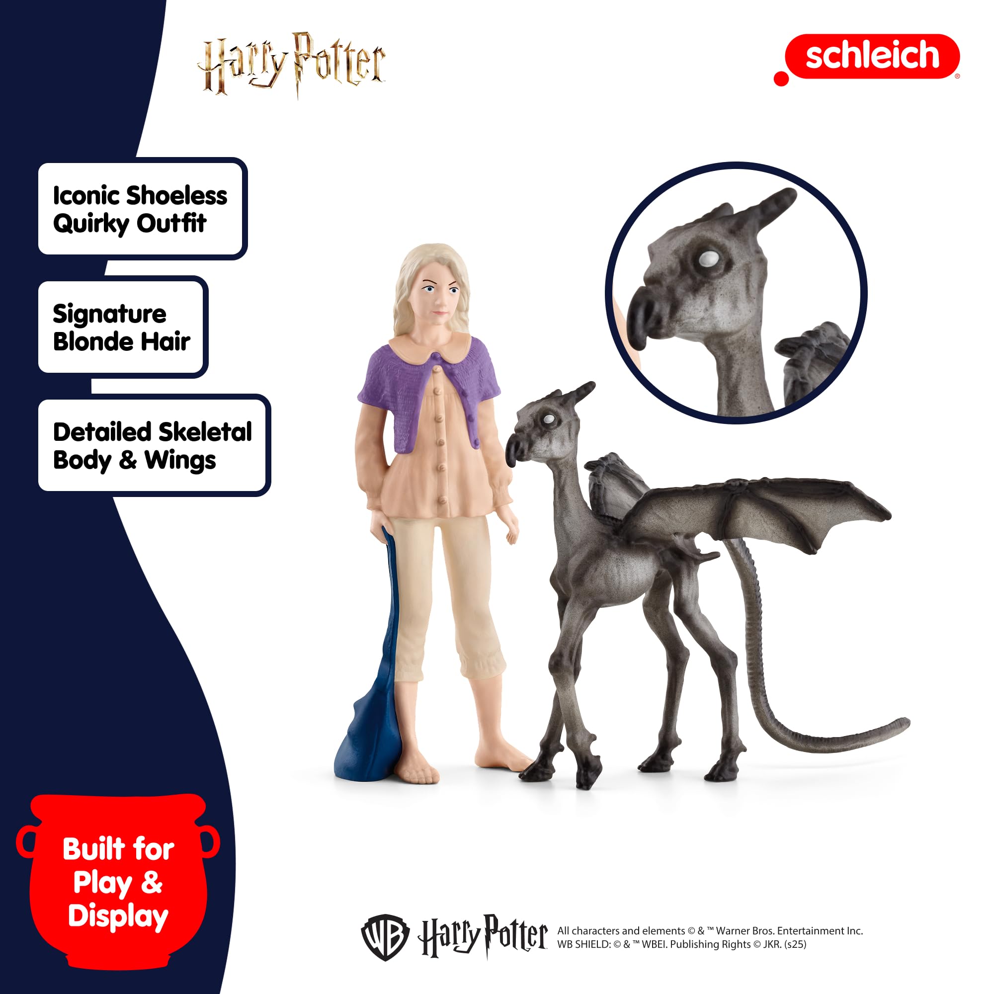 Schleich Harry Potter - Luna Lovegood and Baby Thestral Figurines - 2 PC Harry Potter Set - Wizarding World Collectible Figures for Kids and Adults - Toys for Ages 6+ | 42636 - Image 4