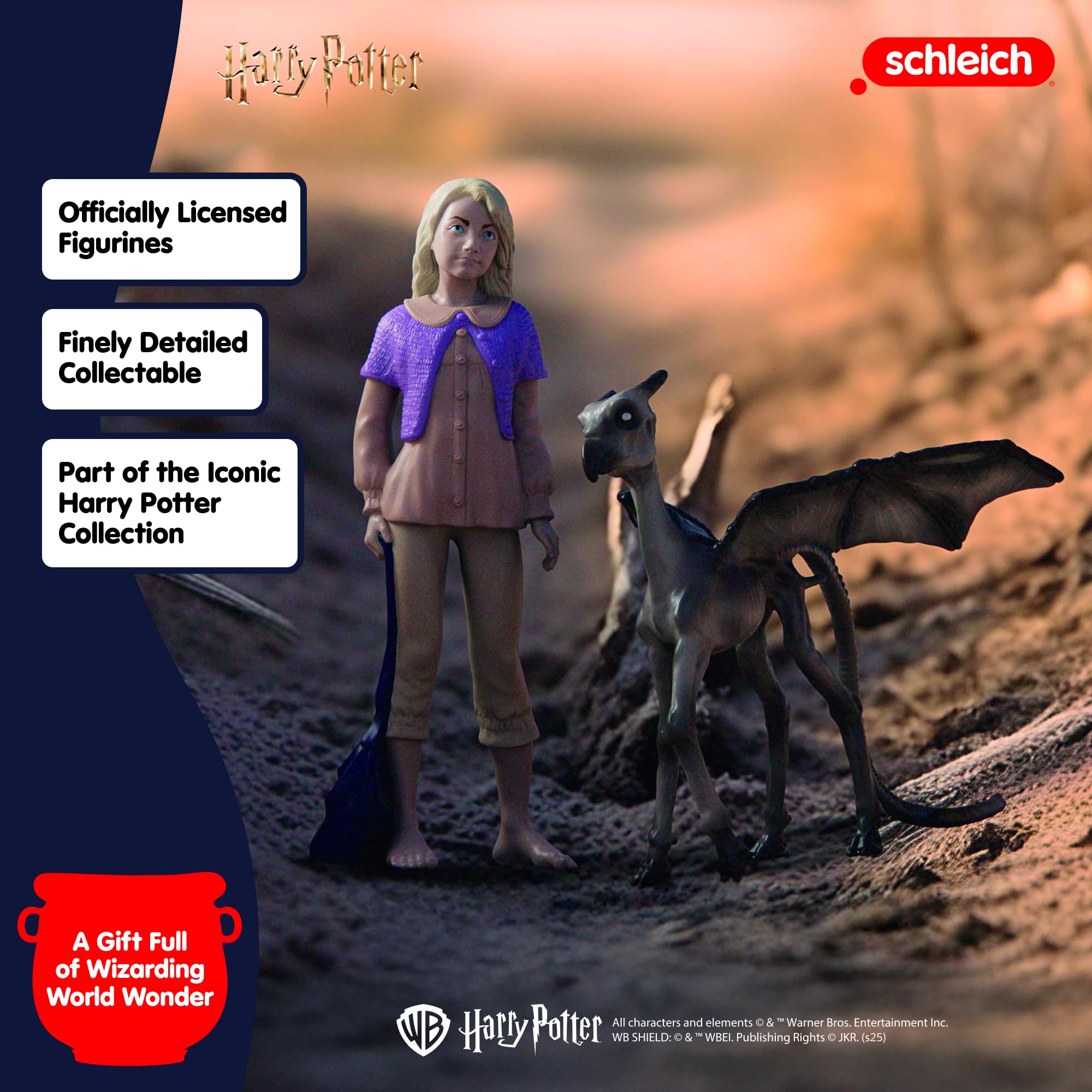Schleich Harry Potter - Luna Lovegood and Baby Thestral Figurines - 2 PC Harry Potter Set - Wizarding World Collectible Figures for Kids and Adults - Toys for Ages 6+ | 42636 - Image 7
