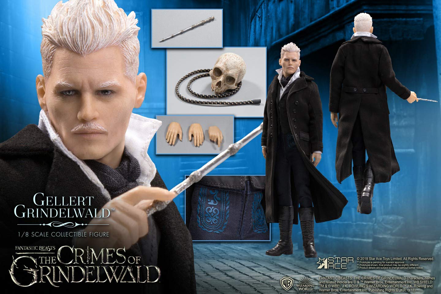 Star Ace Toys Fantastic Beasts: The Crimes of Grindelwald: Gellert Grindelwald 1: 8 Scale Collectible Action Figure, Multicolor - Image 3